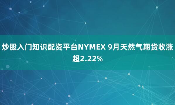 炒股入门知识配资平台NYMEX 9月天然气期货收涨超2.22%